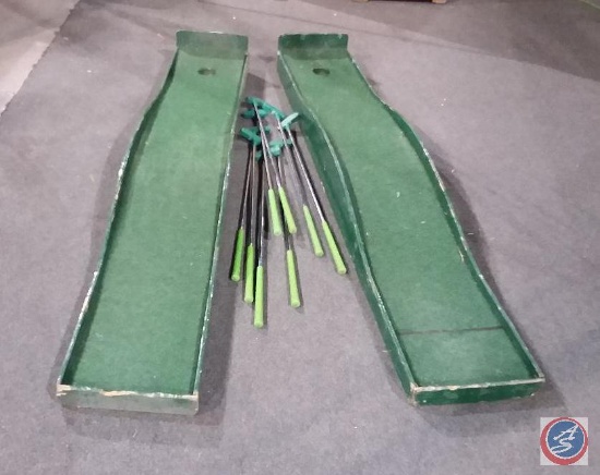 [2] Golf-Putt Green Carnival Game w/ Balls and Putters