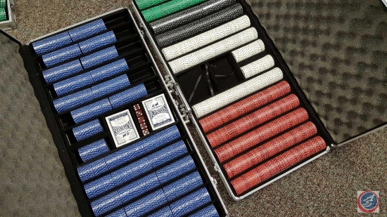 [2] Casino Gaming Poker Chip Cases w/ Five Chip Colors [CHOICE of 2] {SOLD 2x THE MONEY}