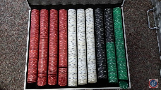 Large Poker Chip Gaming Case w/ Four Chip Colors {CHOICE 1 of 7}