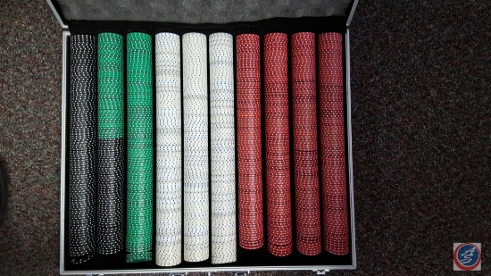 Large Poker Chip Gaming Case w/ Four Chip Colors {CHOICE 1 of 7}