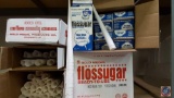 [8+] Cartons of Boo Blueberry Floss-Sugar; and Paper Cotton-Candy Cones