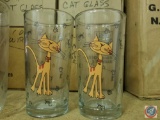 Glass Swirl Tumblers- Root Beer Mugs; Cat Drinking Glasses