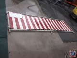 [11] Red and White Striped 10' x 33'' Heavy Vinyl Canvas Carnival Panels on Frames