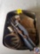Tin containing Wm Penny Chadron heb FPE quick draw shoulder holster, quick draw holster marked