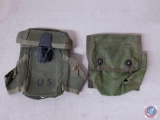 (2) GI issued WWII belt bags