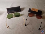 (2) pairs of Corning Optics vintage sunglasses with cases