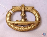 German World War II Naval U-Boat Submarine Qualification Badge.