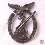 German World War II Luftwaffe Flak Artillery Badge.