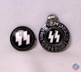 (2) German World War II Waffen SS Party Member Badges.