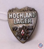German World War II Bronze 1936 Hitler Youth Hochland Lager Alpine Badge.