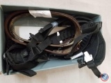(2) leather gun strap slings, black cloth gun sling, black cloth gun sling {NEW}, (2) Butler Creek