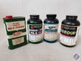 1 can and (3) plastic bottles of smokeless powder- some partial