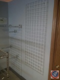 White Wire Wall Grid Panels and Chrome Retail Hanging Bars