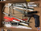 assorted saw blades, (3) metal saws
