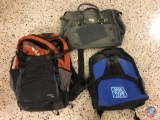 (2) backpacks (Source Hydration, New York Life) and one sachel bag