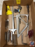 Quik-grip micro bar clamp and spreader, Estwing trim square, assorted Tool Shop tools, Mr. Longarm,