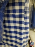 (5) Blue/White Checkered Tablecloths, Round Measuring 120 inches in Diameter. {SOLD 5x THE MONEY}
