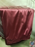 (4) Burgundy Table Skirts, Measuring 14 feet