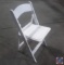 [50] White Plastic Folding Farm Chairs {SOLD 50x THE MONEY}