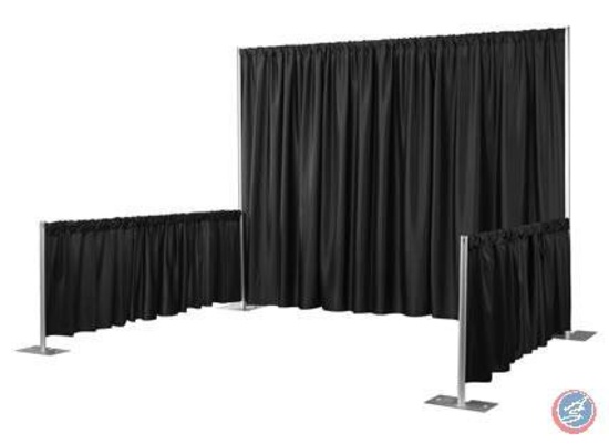 Pipe and Drape w/ Stands*: Approx. [600] Black Drape Panels in [4] Sizes: 34x144'' - 34x48'' - 94x48