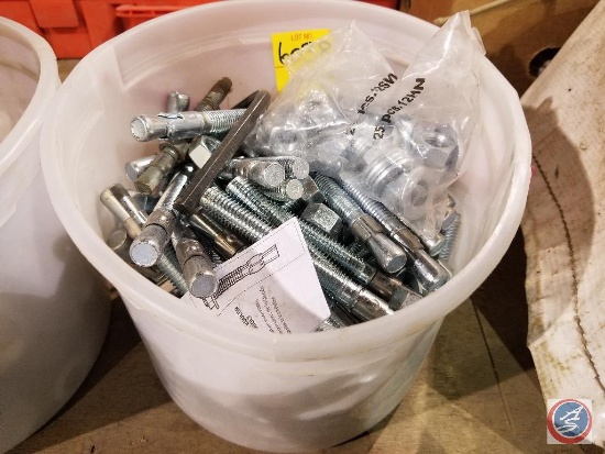 Bucket Containing Red Head TruBolt Wedge Anchors