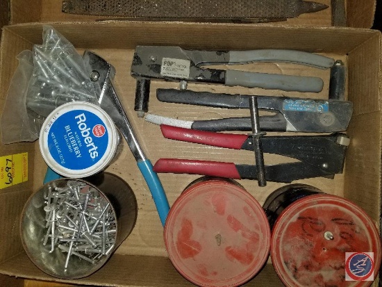 [3] Cans of Aluminum Pop Rivets, and [4] Pop Rivet Tools