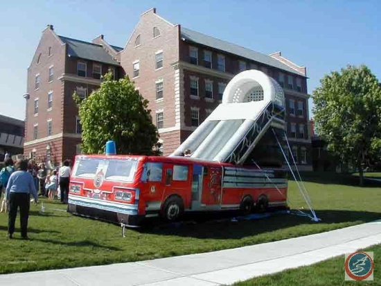 Fire Truck Inflatable Slide (requires 2 blower fans to inflate, NOT included in this lot)