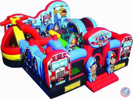 Rescue Squad Playground Bounce House (requires 1 blower fan to inflate, NOT included in this lot)