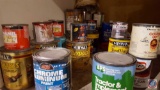All Cans of Misc. Paint and Stain in Cabinet