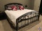 King bedframe with head and footboard, bedding stays