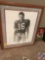Framed Joe Montana Sketch, numbered and signed limited edition, 129/3000 artist Brad