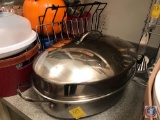 stainless steel roasting pan and 2 wire racks