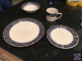 Gibson China service for 14 blue, 1 coffee cup