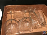 5 assorted wine and beer glasses