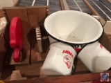 KC Chiefs Enamel Popcorn Bowl and Cups