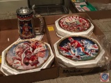 3 Joe Montana Collector Plates and 1 Joe Montana Beer Stein w/certificates of Authenticity