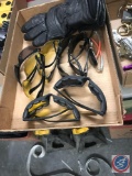 Safety glasses, and leather Harley Davidson gloves