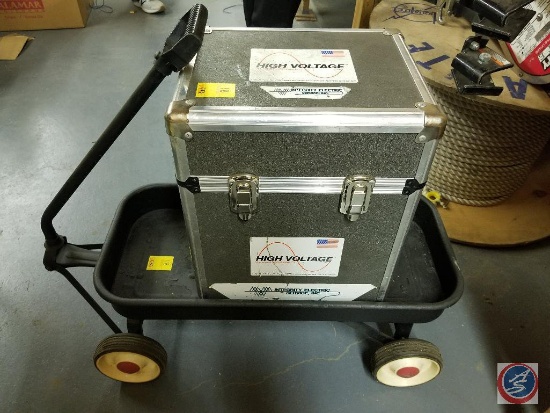 High Voltage portable DC test set, PTS series model # PTS-75. Small wagon for transporting included