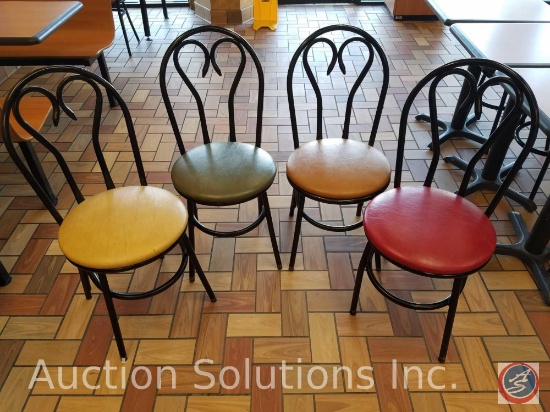 (4) metal upholstered chairs measuring 35 inches in height {SOLD 4TIMES THE MONEY}