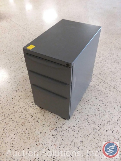 [2] 3-Drawer Metal File Cabinets on Wheels (15 x 23 x 26 in.) [SOLD 2x THE MONEY]