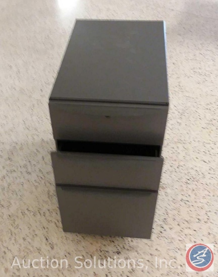 [4] 3-Drawer Metal File Cabinets on Wheels (15 x 23 x 26 in.) [SOLD 4x THE MONEY]