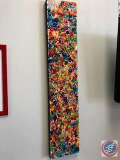 Colorful, Textural, Vertical Wall Art (10'' x 48''); [2] Tall Trade Show Displays