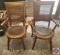 Wooden Chair w/Leather Seat w/ Cane Back