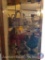 Contents of Top 2 Shelves of Display Cabinet to Include Glass Vases, Glass Purse, Pitcher and 2