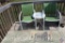 [2] Patio Chairs, [1] Small Patio Table, Welcome Mat, Garden Decoration