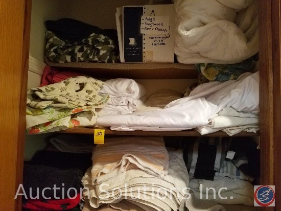 Assorted Linens and Towels-Top 3 Shelves