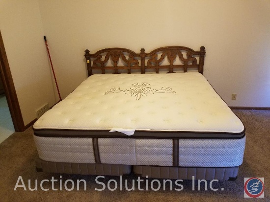 Stearns and Foster Pillow Top King Size Bed-Includes Mattress, Box Spring, Headboard and Frame
