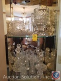 Top 2 Shelves of Display Cabinet to Include Assorted Decorative Cut Glassware