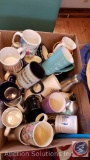 Large Box Containing Assorted Coffee Mugs