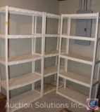 (3) 4-Tier Plastic Shelving Units (72